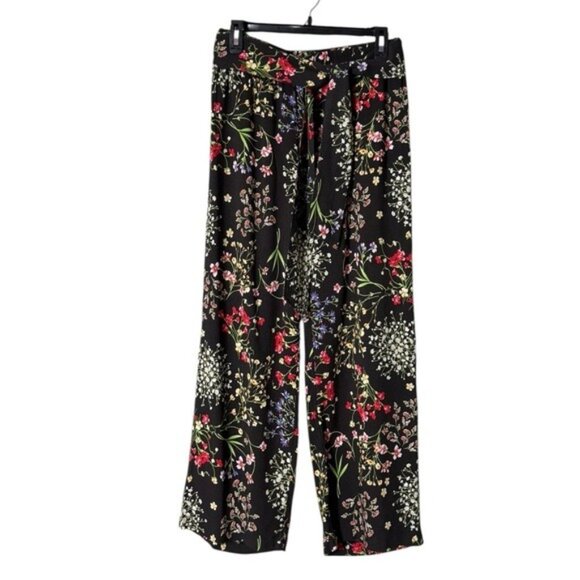 Anne Carson Womens Floral Wide Leg Pants Medium Festival Bohemian Whimsigoth - Picture 1 of 7